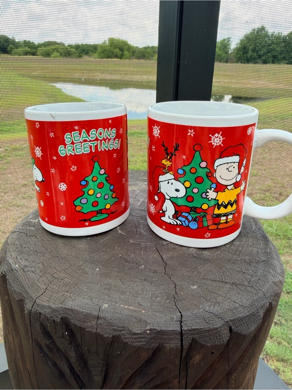 PEANUTS HO HO HO SNOOPY and CHARLIE BROWN Christmas Coffee Mugs